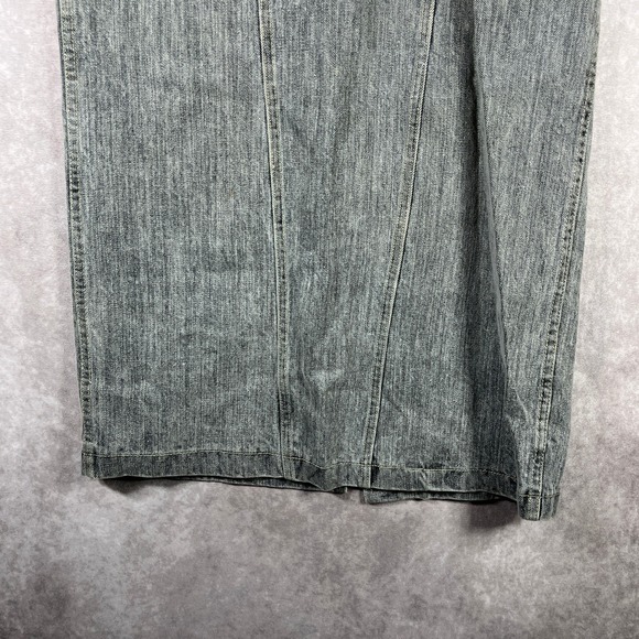 Vintage Vivaldi Pencil Skirt Women 10 Gray Denim‎ Midi Back Slit Pockets Y2K 90s - Picture 3 of 8